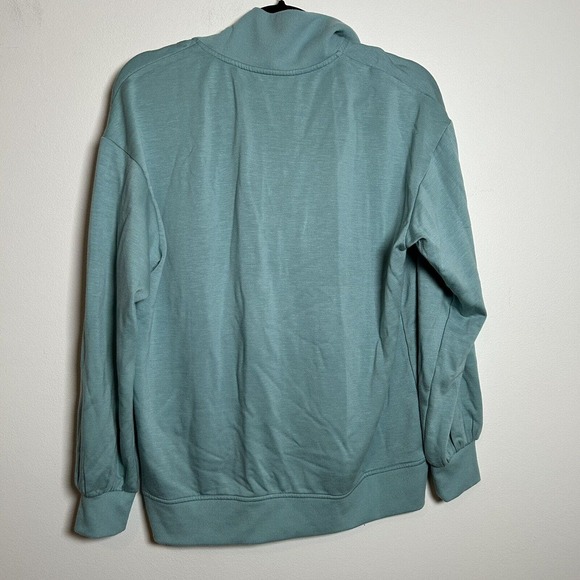 Three Dots Women's Sz Medium Butter Soft Quarter Zip Pullover Green - Picture 3 of 6